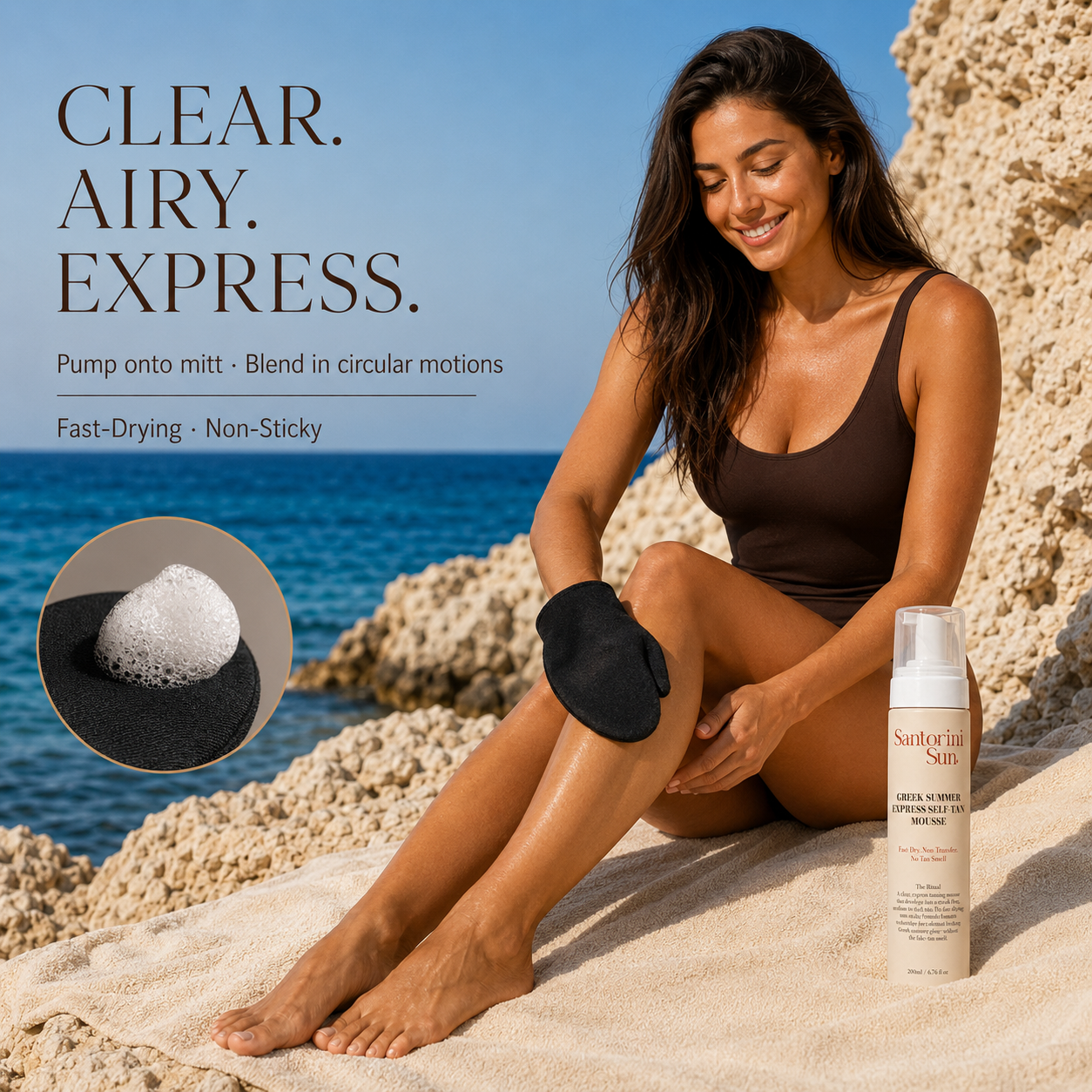 Express self tan mousse - med/dark - no transfer tecnology