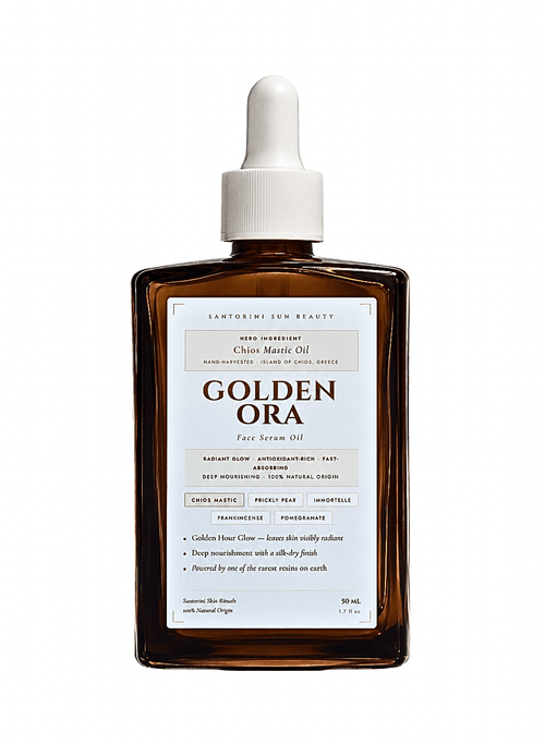 GOLDEN ORA — Chios Mastic Face Serum Oil · Radiant Glow · 100% Natural · 50mL - Santorini Sun