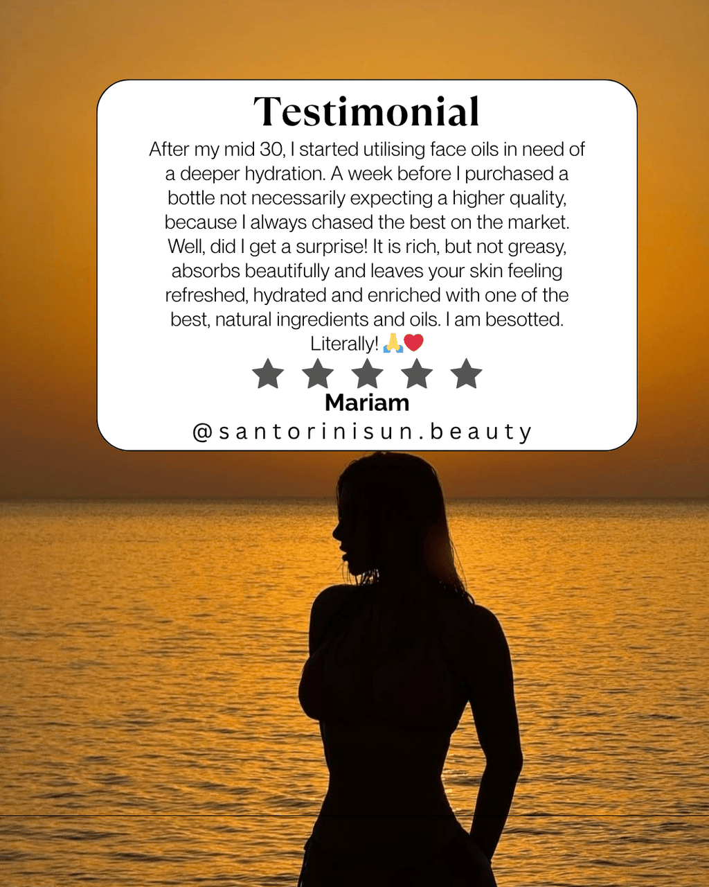 Golden Ora face serum oil. 50ml - Santorini Sun