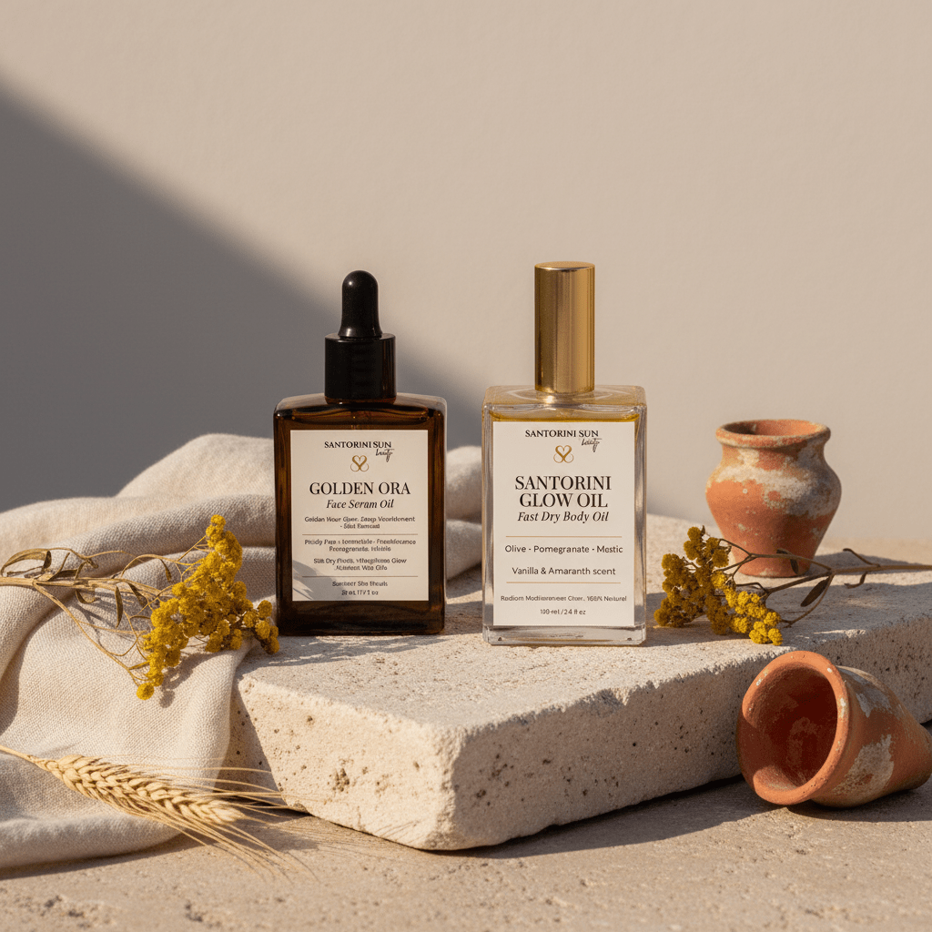 The Glow Duo — Golden Ora Face Serum & Body Glow Oil Bundle - Santorini Sun